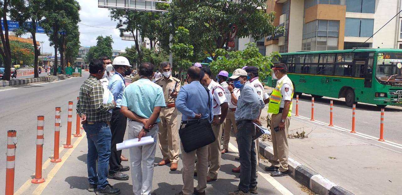 Joint Survey from Silk Board to Lowry Junction done by BMRCL , BTP and ORRCA team for necessary actions to be taken before the Metro work begins.