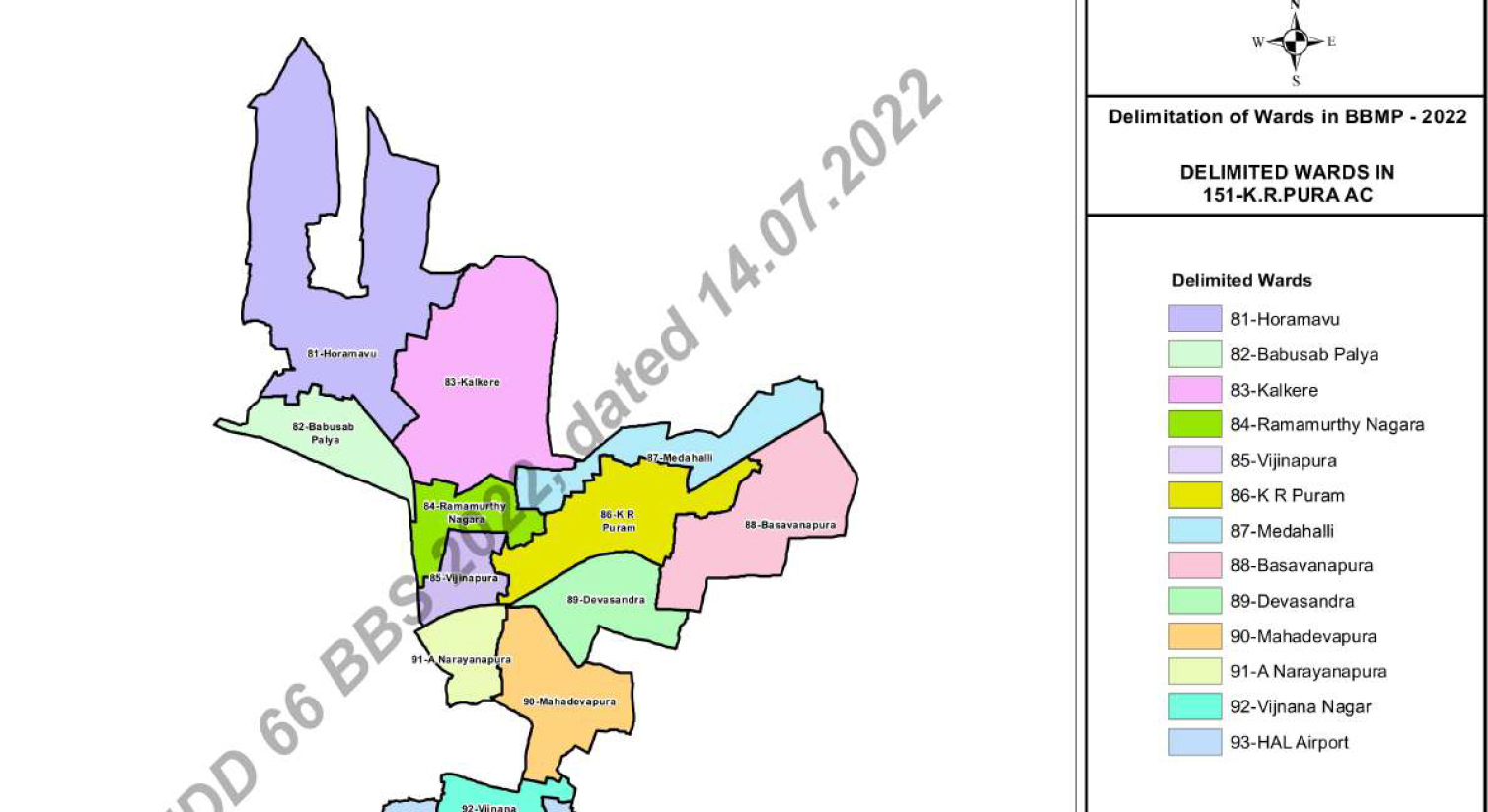 Mahadevpura Zone New Wards map