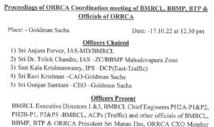 Proceedings of ORRCA coordination meeting