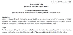 Guidelines for International Arrivals