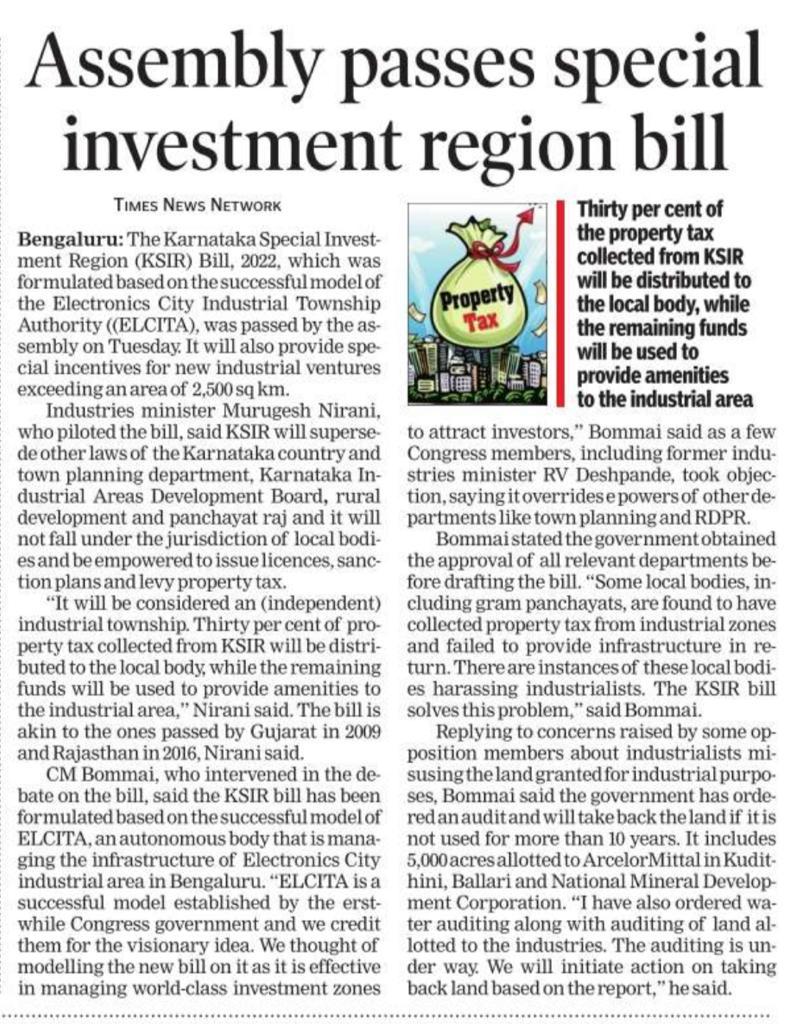 Assembly passes special investment region bill