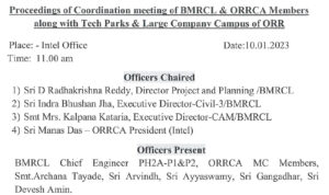 Proceedings of ORRCA coordination meeting