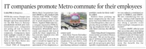 IT Companies promote Metro Commute for their employees